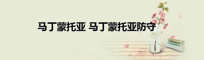 马丁蒙托亚 马丁蒙托亚防守