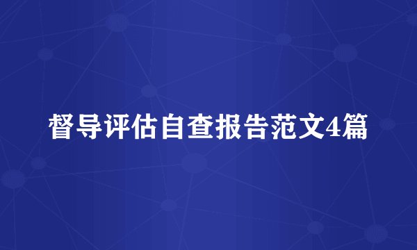 督导评估自查报告范文4篇