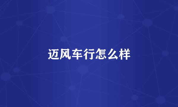 迈风车行怎么样