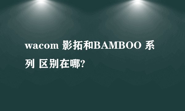 wacom 影拓和BAMBOO 系列 区别在哪?