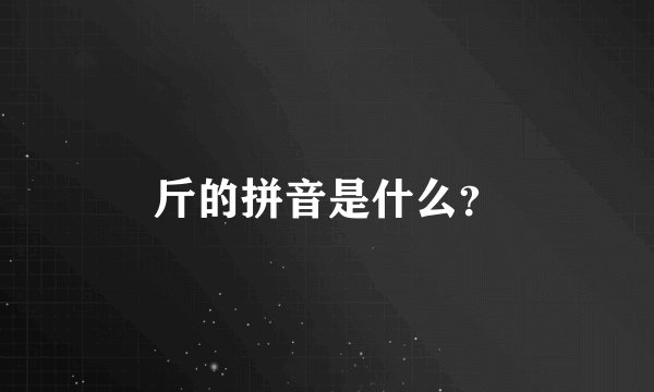 斤的拼音是什么？