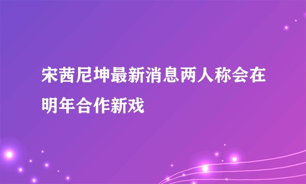 宋茜尼坤最新消息两人称会在明年合作新戏