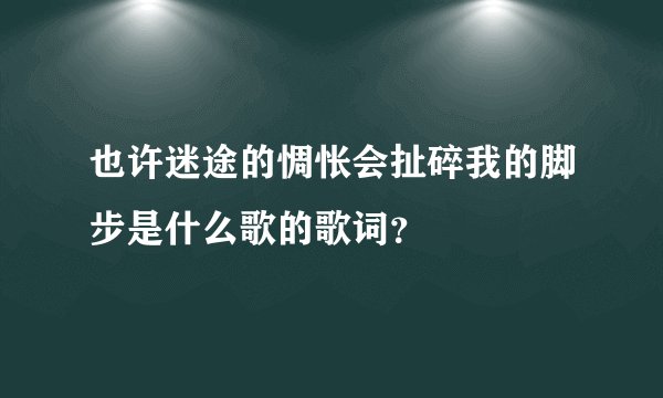 也许迷途的惆怅会扯碎我的脚步是什么歌的歌词?