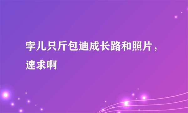 孛儿只斤包迪成长路和照片，速求啊