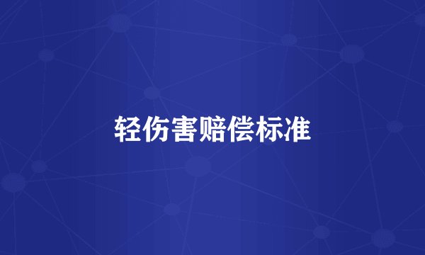 轻伤害赔偿标准