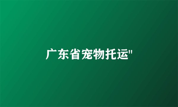 广东省宠物托运