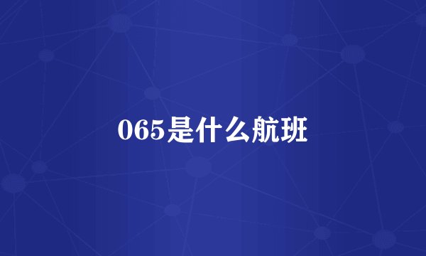 065是什么航班