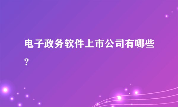 电子政务软件上市公司有哪些？