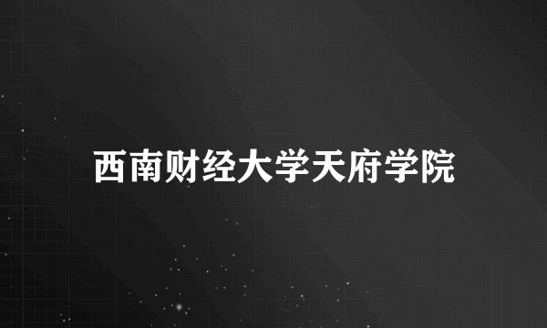 西南财经大学天府学院