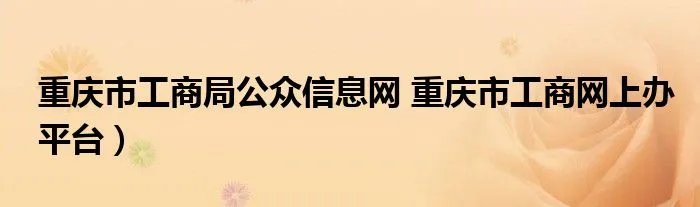 重庆市工商局公众信息网 重庆市工商网上办平台）