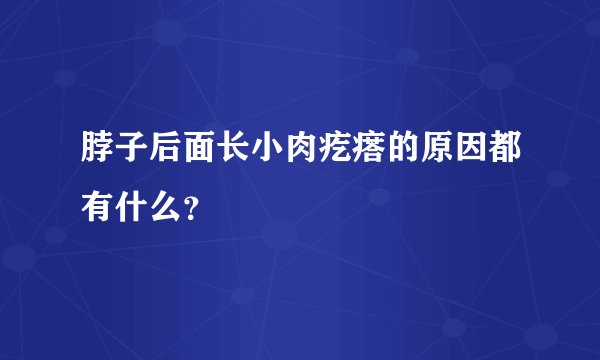 脖子后面长小肉疙瘩的原因都有什么？