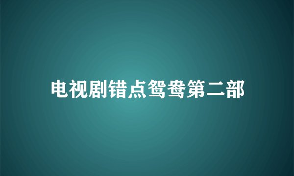 电视剧错点鸳鸯第二部