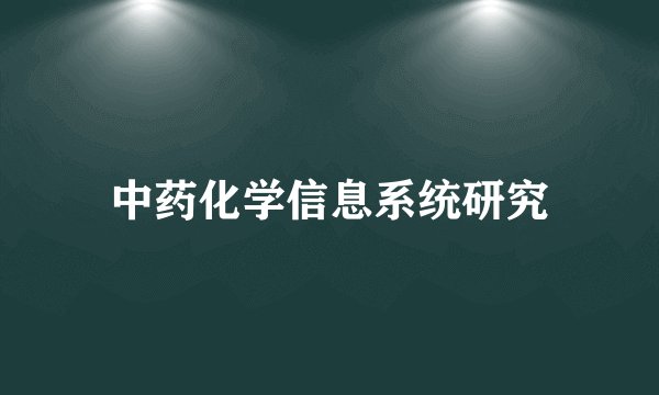 中药化学信息系统研究