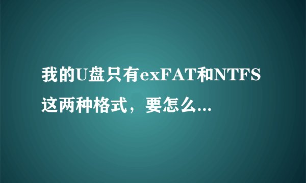 我的U盘只有exFAT和NTFS这两种格式，要怎么才可以变成FAT32的格式？
