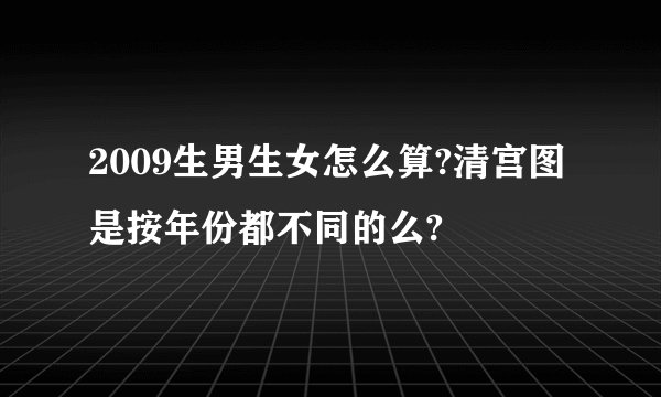 2009生男生女怎么算?清宫图是按年份都不同的么?