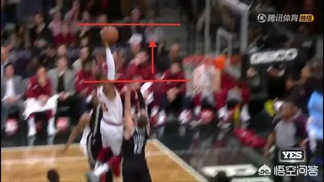 骑士VS篮网，詹姆斯中路隔着两人暴扣，起跳高度高出防守人一只手臂，怎么评价？