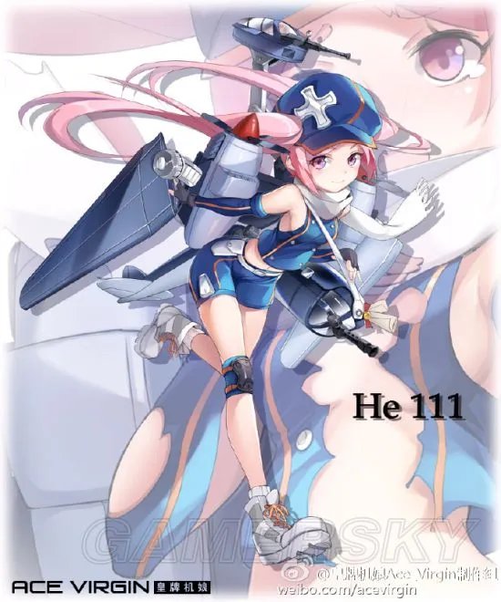 皇牌机娘He111立绘欣赏 He111大破立绘