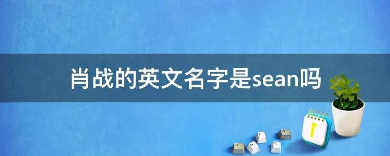 肖战的英文名字是sean吗