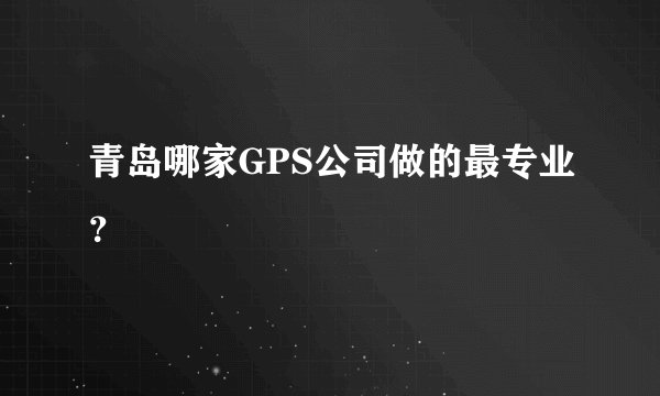 青岛哪家GPS公司做的最专业？
