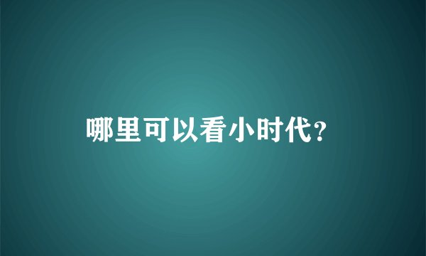 哪里可以看小时代？