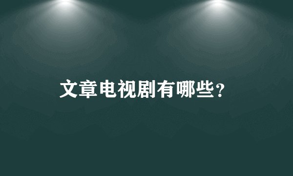 文章电视剧有哪些？