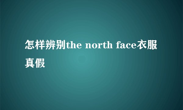 怎样辨别the north face衣服真假