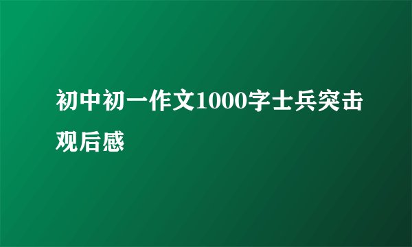 初中初一作文1000字士兵突击观后感