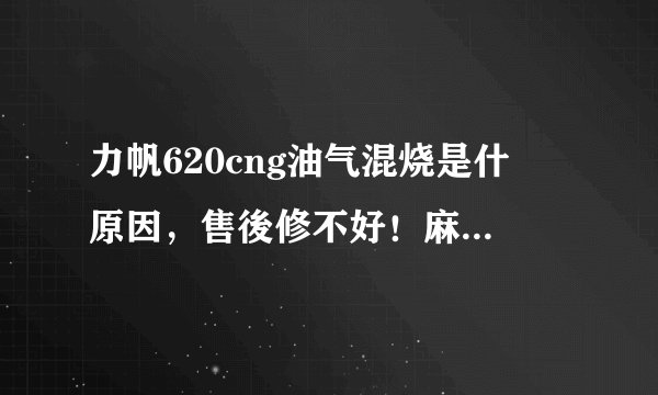 力帆620cng油气混烧是什麼原因，售後修不好！麻烦告诉我一下谢谢！