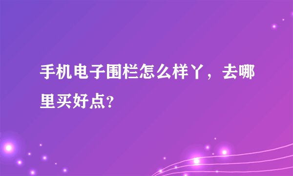 手机电子围栏怎么样丫，去哪里买好点？