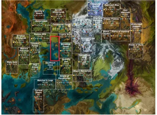 激战2血潮海岸左边那个小岛也就是狮子拱门左下角那个小岛地图是什么