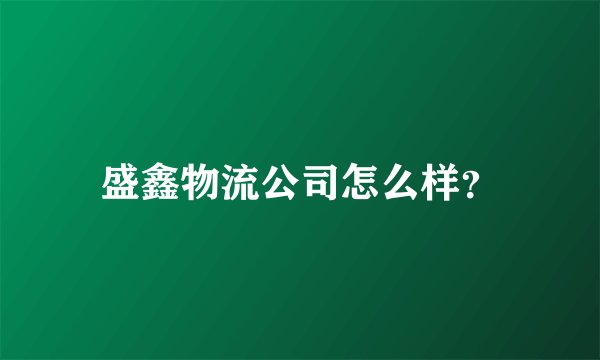 盛鑫物流公司怎么样？