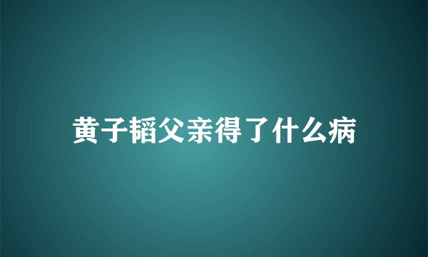 黄子韬父亲得了什么病