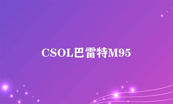 CSOL巴雷特M95