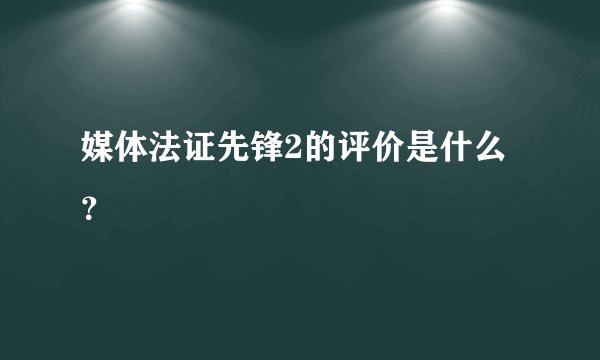 媒体法证先锋2的评价是什么？