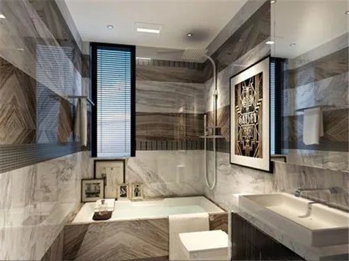 瓷砖自砌浴室柜效果图 新颖独特的浴室装饰效果