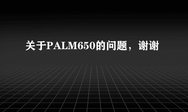 关于PALM650的问题，谢谢