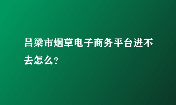 吕梁市烟草电子商务平台进不去怎么？