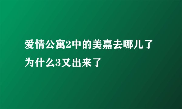 爱情公寓2中的美嘉去哪儿了为什么3又出来了