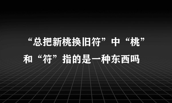 “总把新桃换旧符”中“桃”和“符”指的是一种东西吗