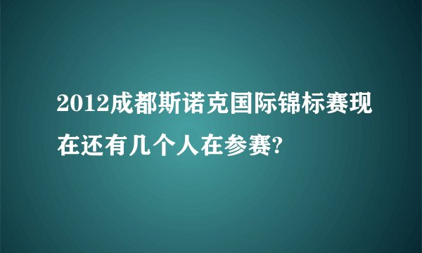 2012成都斯诺克国际锦标赛现在还有几个人在参赛?