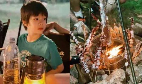 霍思燕带儿子出门游玩,嗯哼穿绿色T恤配五分裤,越来越像杜江,啥颜值?