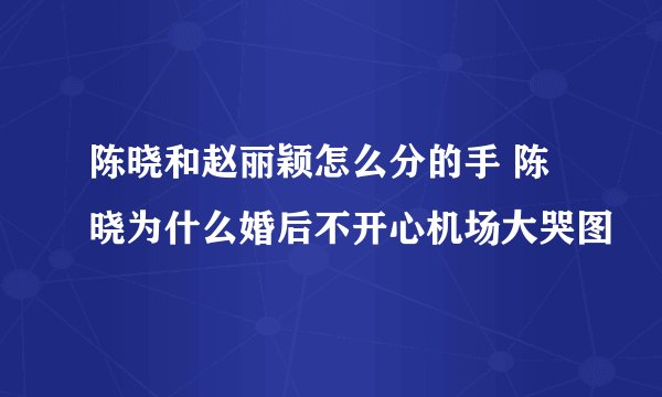 陈晓和赵丽颖怎么分的手 陈晓为什么婚后不开心机场大哭图