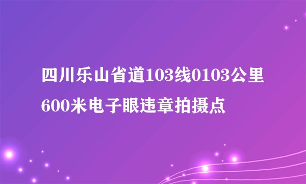 四川乐山省道103线0103公里600米电子眼违章拍摄点