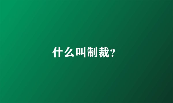 什么叫制裁？