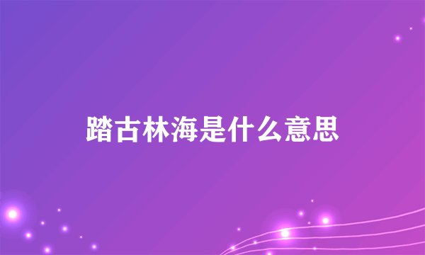 踏古林海是什么意思