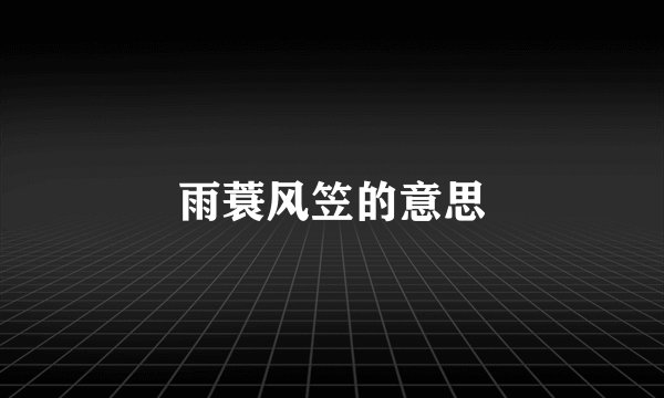雨蓑风笠的意思