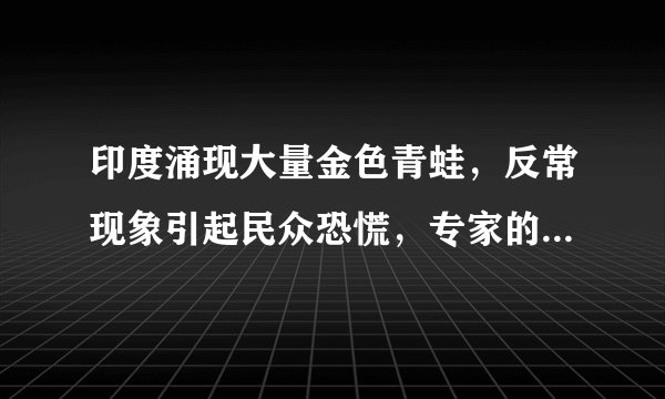 印度涌现大量金色青蛙，反常现象引起民众恐慌，专家的解释很意外