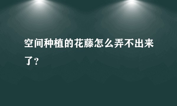 空间种植的花藤怎么弄不出来了？