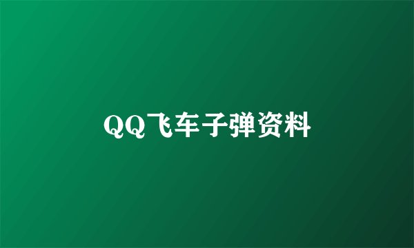 QQ飞车子弹资料