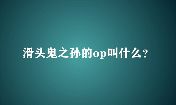 滑头鬼之孙的op叫什么？